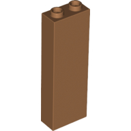 Brick 1 x 2 x 5 with Hollow Studs and Bottom Stud Holder with Symmetric Ridges