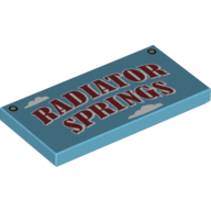 Tile 2 x 4 with 'RADIATOR SPRINGS' Sign print
