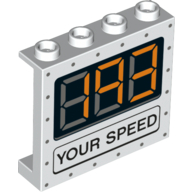 Panel 1 x 4 x 3 (Side support / hollow stud) with 'Your Speed', and Digital Display '193' (Panel 1 x 4 x 3 with Side Supports - Hollow Studs with '193' and 'YOUR SPEED' Speedometer) Print