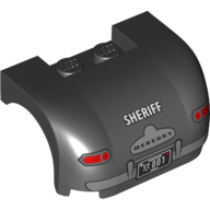 Vehicle Body, Wheel Arch / Mudguard 3 x 4 x 1 2/3 Curved with Front with Taillights and Sheriff Print
