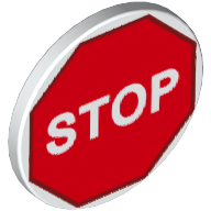 Road Sign Clip-on 2 x 2 Round with Stop Sign Print