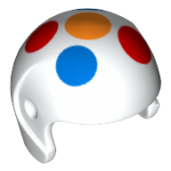 Helmet, Sports with 5 Large Multi-Color Polka Dots Print