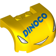 Vehicle Body, Wheel Arch / Mudguard 3 x 4 x 1 2/3 Curved with Front with Headlights, Smile, Dinoco Print (10745-1)