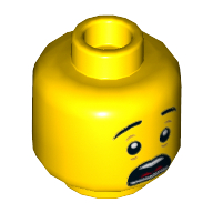 Minifig Head Henry, Eyebrows, Scared / Closed Eyes Crying Print