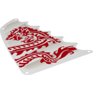 Image of part Sail, Triangular, 18 x 27 Tapered Top and Wavy Edge with Red Dragon Head, Forelegs and Tail Print