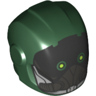 Helmet with Armor Plates and Ear Protectors with Black Mask Print (Vulture)