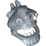 Mask Angler Fish Head with Wide Open Mouth, Fins and White Teeth, Eyes and Lure (Esca) Print