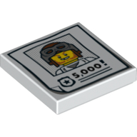 Tile 2 x 2 with Minifig Front Mugshot and 5000 Reward Poster Print