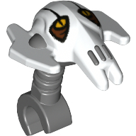 Minifig Head Special with Clip General Grievous White Print