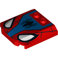 Slope Curved 4 x 4 x 2/3 Triple Curved with 2 Studs and Large White Eyes, Spider-Man Logo and Webbing Print