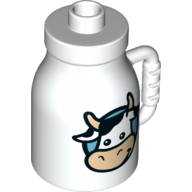 Duplo Milk Bottle with Handle and Cow print
