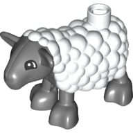 Duplo Animal Sheep / Lamb with Dark Bluish Gray Legs and Head