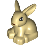 Duplo Animal Rabbit with Head Raised and Brown Nose Print