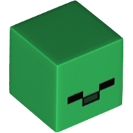 Minifig Head Special, Small Cube (Baby) with Minecraft Zombie Face Print