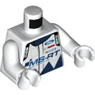 Torso Racing Jacket with 'Ford' and 'sparco' Logo's, with 'MS-RT' / 'M-SPORT WORLD RALLY TEAM' Print, White Arms and Hands
