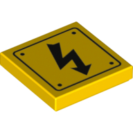 Tile 2 x 2 with Electric Danger Symbol print