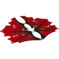 LEGO part Wings, Dragon with Black Spines, Dark Red Marks, and Gold Ovals on Red Background Print [Sheet of 2]