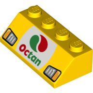 Slope 45° 2 x 4 with Octan Logo, Headlights print