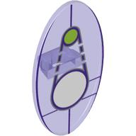 Shield Ovoid with Grip and Dimensions Keystone Symbol with 1 Large White, and 1 Small Lime Circles Print