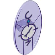 Shield Ovoid with Grip and Dimensions Keystone Symbol with White Circle with Lines and Symbols Print