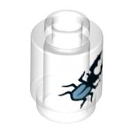 Brick Round 1 x 1 Open Stud with Stag Beetle Print