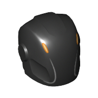 Helmet with Armor Plates and Ear Protectors with Faceless Mask and Orange Details (Rinzler)