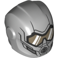 Helmet with Armor Plates and Ear Protectors with Eye Visor and Mouthpiece Print (Wasp)