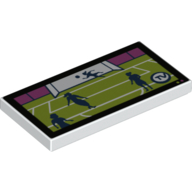 Tile 2 x 4 with TV Soccer Match print