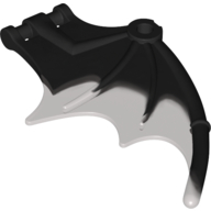Creature Body Part, Dragon / Thestral Wing with Bar Connection and Marbled Trans-Black Pattern