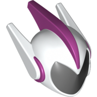 Image of part Helmet with Black Visor, 2 Long Earpieces, and 1 Long Central Magenta Spike