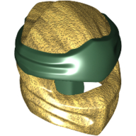 Image of part Wrap with Long Back Knot, Dark Green Band Pattern