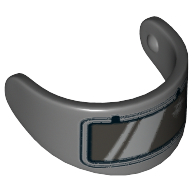 Headwear Accessory Visor For Standard Helmet with Rectangular Window Print