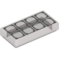Tile 1 x 2 with Dark Bluish Grey Squares print