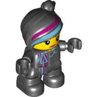 Duplo Figure Lucy Wyldstyle, Magenta and Azure Lines on JAcket and Hair Print