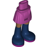 Minidoll Hips and Short Skirt with Medium Nougat Legs and Dark Blue Boots
