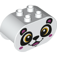 Duplo Brick 2 x 4 x 2 Rounded Ends with Panda Face Print