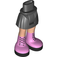 Minidoll Hips and Short Skirt with Medium Nougat Legs and Bright Pink Boots with Black Buckles