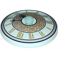 Dish 4 x 4 Inverted [Radar] with Clock Face Dark Blue with Roman Numerals Print