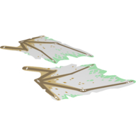 LEGO part Wings, Dragon, Dark Tan Bones, Gold and Green Diamonds Print