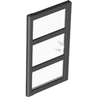 Door 1 x 4 x 6 with 3 Panes and Stud Handle with Trans-Clear Glass