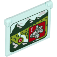 Glass for Window 1 x 4 x 3 - Opening with ATV Red Warning Square Against Mountains and Field with Trees Print