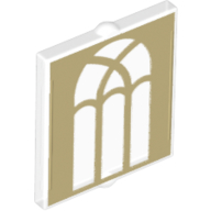 Glass for Window 1 x 2 x 2 flat with Arched Gold Window print