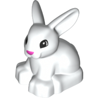 Duplo Animal Rabbit with Head Raised and Pink Nose Print