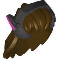 Hair with Headset, Long, Black Headset with Magenta Markings Print