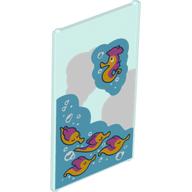 Glass for Window 1 x 4 x 6 with 5 Seahorses, Water and Air Bubbles Print