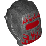 Helmet Welding with Red Visor, Red Flames print