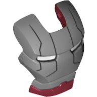 Image of part Headwear Accessory Visor Top Hinge with Light Bluish Grey Face Shield and White Eyes Print (Iron Man)