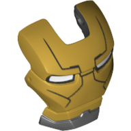 Headwear Accessory Visor Top Hinge with Yellow Face Shield and White Eyes Print (Iron Man)