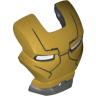 Image of part Headwear Accessory Visor Top Hinge with Yellow Face Shield and White Eyes Print (Iron Man)