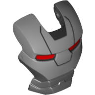 Image of part Headwear Accessory Visor Top Hinge with Red Eyes Print (Iron Man)